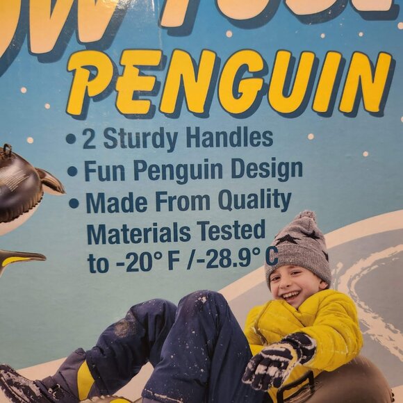 NEW 45" Snow Tube Inflatable Pool Penguin Sled Outdoor sports 2 sturdy handles H - Picture 6 of 10